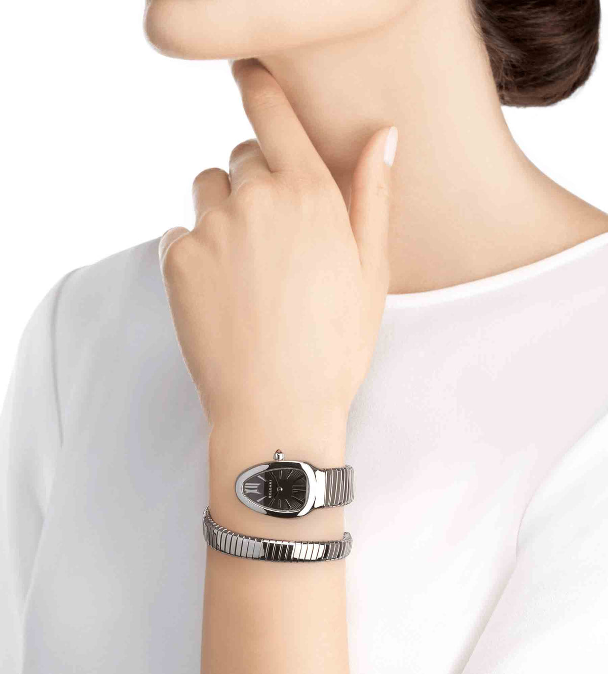 BVLGAR Serpenti Silver Black – Diamond Set